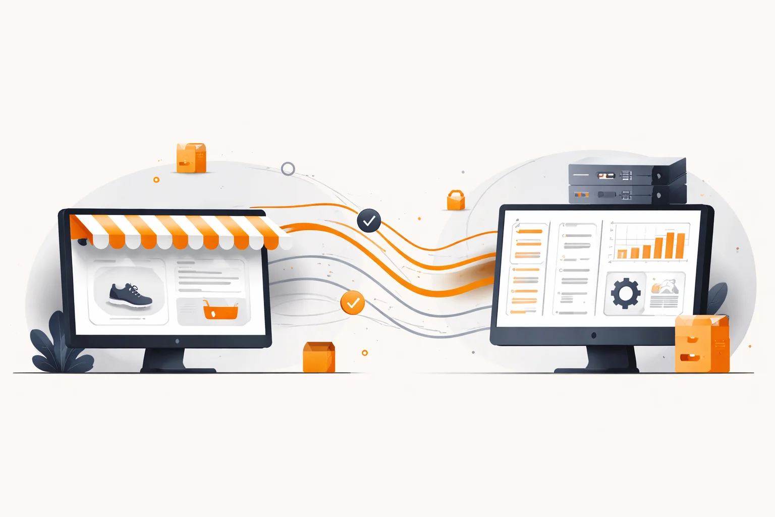 Técnico PrestaShop trabajando en integración ERP